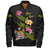 Fiji Bomber Jacket Custom Plumeria Tribal