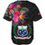 Samoa Baseball Shirt Custom Samoa Coat Of Arms With Tropical Flowers Special