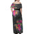 Polynesian Off Shoulder Long Dress Polynesian Tribal Tropical Flowers Special