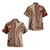 Samoa Combo Off Shoulder Long Dress And Shirt Seal Samoan Siapo Brown Design