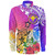 Hawaii Long Sleeve Shirt Turtle Polynesian Tribal Tropical Flowers