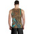American Samoa Tank Top Polynesian Pattern Motif And Teal Boar Tusk