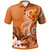 Polynesian Polo Shirt Custom Personalised Floral Spirit Orange1