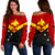 Papua New Guinea Off Shoulder Sweatshirt PNG Tribal Melanesia Sport Style