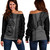 American Samoa Off Shoulder Sweatshirt Polynesia Tribal Tattoo Grey