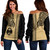 Guam Off Shoulder Sweatshirt Polynesia Tribal Tattoo Gold