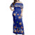 Polynesian Woman Off Shoulder Long Dress Tribal Turtle Fabric Style
