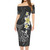 Polynesian Combo Short Sleeve Dress And Shirt Honu Plumeria Tribal Tattoo2