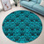 Samoa Round Rug Design Stretch Print Fabric Turquoise