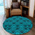 Samoa Round Rug Design Stretch Print Fabric Turquoise
