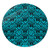 Samoa Round Rug Design Stretch Print Fabric Turquoise