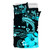 Hawaii Bedding Set Kanaka Map And Shark Tribal Tattoo Turquoise