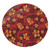 Hawaii Round Rug Polynesian Tribal And Hibiscus Vintage Red Gold