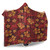 Hawaii Hooded Blanket Polynesian Tribal And Hibiscus Vintage Red Gold2