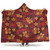 Hawaii Hooded Blanket Polynesian Tribal And Hibiscus Vintage Red Gold
