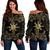 Philippines Filipinos Off Shoulder Sweatshirt Tribal Polynesian Wave Tattoo