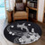 Hawaii Round Rug Shark Polynesia Tribal Tattoo