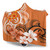 Polynesian Hooded Blanket Polynesian Floral Spirit Orange
