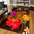 Hawaii Area Rug Polynesia Tribal Turtle Tropical Flower