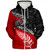 New Zealand Sherpa Hoodie Maori Tribal Design Flag With Silver Fern
