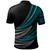 Yap Custom Personalised Polo Shirt - Wave Pattern Alternating Turquoise2