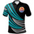 Tahiti Custom Personalised Polo Shirt - Wave Pattern Alternating Turquoise1