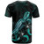 Guam Polynesian T-Shirt - Turtle With Blooming Hibiscus Turquoise 2