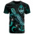 Guam Polynesian T-Shirt - Turtle With Blooming Hibiscus Turquoise 1