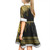 Guam Women and Kid Christmas Dress Micronesian Fabric Leaves Golden