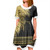 Guam Women and Kid Christmas Dress Micronesian Fabric Leaves Golden