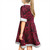 Samoa Women and Kid Christmas Dress Design Stretch Print Fabric Red