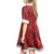 Tonga Women and Kid Christmas Dress Ngatu Fabric Red