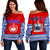 Samoa Off Shoulder Sweatshirt Tribal Polynesia Printed Flag Simple Style