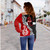 New Zealand Off Shoulder Sweatshirt Maori People Of New Zealand Grunge Pattern