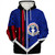 Northern Mariana Islands Sherpa Hoodie Flag And American Half Concept Brush Style
