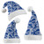 Hawaii Christmas Hat Polynesian Print Fabric And Flower Blue