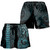 Hawaii Women Shorts Hawaiian Map Kakau Style Turquoise