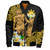 Philippines Filipinos Bomber Jacket Custom Tribal Lapu Lapu With Plumeria Flower