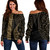 Hawaii Off Shoulder Sweatshirt Polynesia Kakau Style Gold