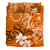 Cook Islands Bedding Set Polynesian Floral Spirit Orange