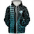 Hawaii Sherpa Hoodie Kanaka Kakau Style Ver.1 Turquoise