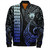 Solomon Islands Bomber Jacket Kakau Style Gradient Blue