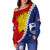 Kiribati Off Shoulder Sweatshirt Micronesia With Flag