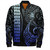 Vanuatu Bomber Jacket Kakau Style Gradient Blue