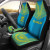 Tuvalu Car Seat Cover - Tuvalu Coat Of Arms Polynesian Chief Tattoo Light Blue Version