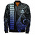 Kiribati Bomber Jacket Kakau Style Gradient Blue