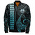 Marquesas Islands Bomber Jacket Kakau Style Ver.1 Turquoise
