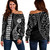 Kosrae Off Shoulder Sweatshirt Kakau Style Ver.1 White