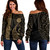 Kosrae Off Shoulder Sweatshirt Kakau Style Ver.1 Gold