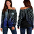 Marquesas Islands Off Shoulder Sweatshirt Kakau Style Gradient Blue
